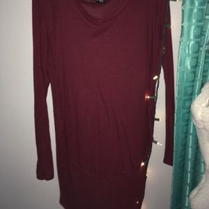 a long sleeve maroon shirt
